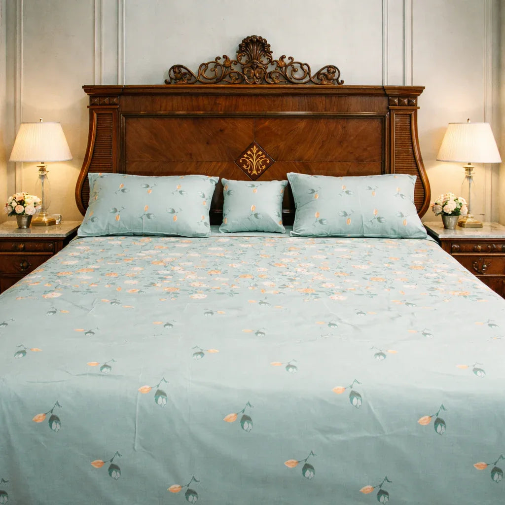 100% Cotton Bed Sheet (King Size Premium Quality) - Aliza Bedding